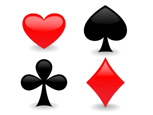 Ikony lesklý hrací karty — Stockový vektor