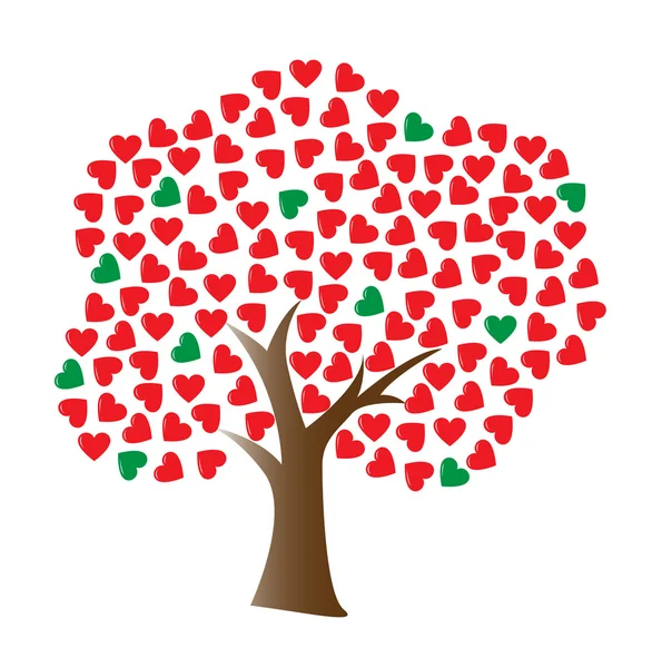 Vektorové láska strom — Stockový vektor