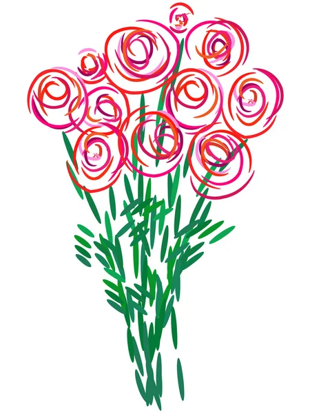 バラの花束をベクトル — ストックベクタ