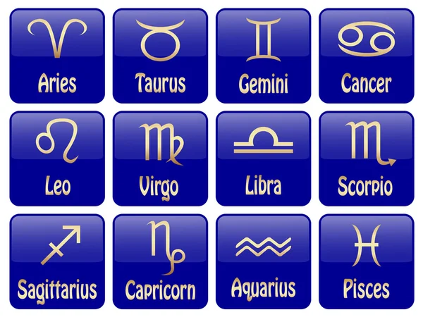 Icone segno zodiacale — Vettoriale Stock
