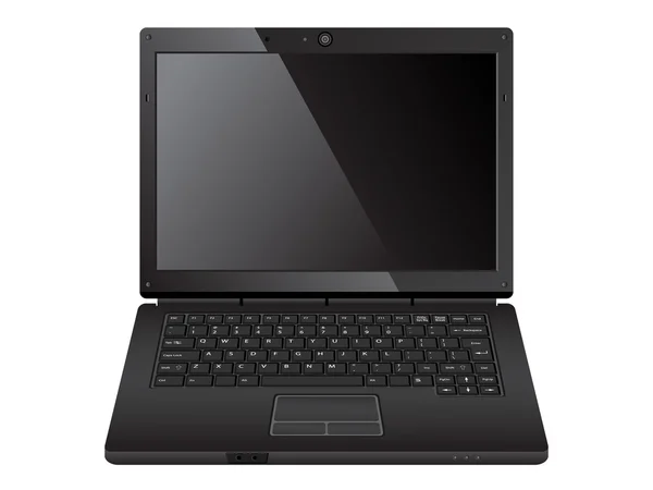 Laptop preto moderno — Vetor de Stock