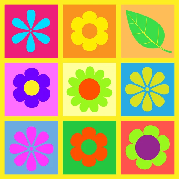 Illustration de fleurs rétro — Image vectorielle