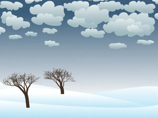 白雪皑皑的冬天场景 — 图库矢量图片