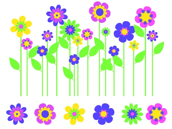 Světlé květinová zahrada — Stockový vektor