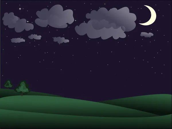 Vettoriale paesaggio notturno — Vettoriale Stock