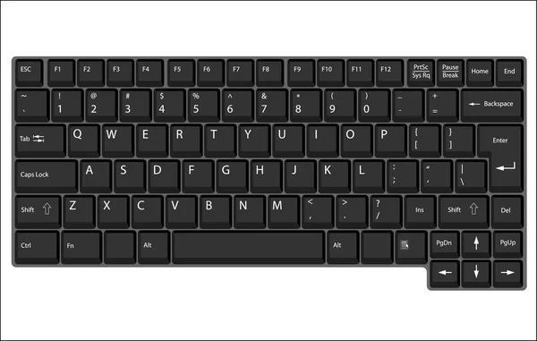 Vector laptop keyboard — Stock Vector