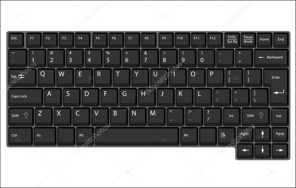 Vector laptop keyboard