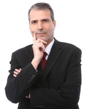 przystojny biznesmen zadumanyyakışıklı düşünceli işadamı