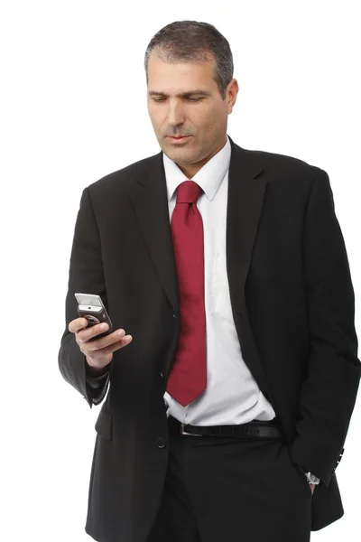 Biznesmen wywołanie na telefon komórkowy — Zdjęcie stockowe