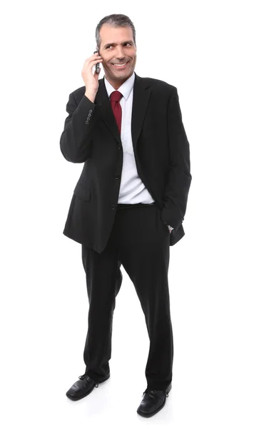 Businessman calling on mobile phone — Stockfoto
