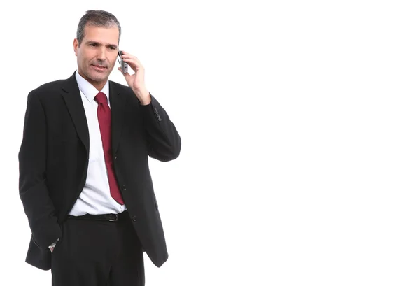 Businessman calling on mobile phone — Stockfoto