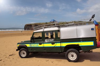 Beach side rescue vehicle clipart