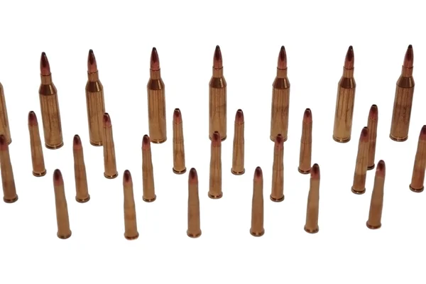 Ammunition i rader — Stockfoto