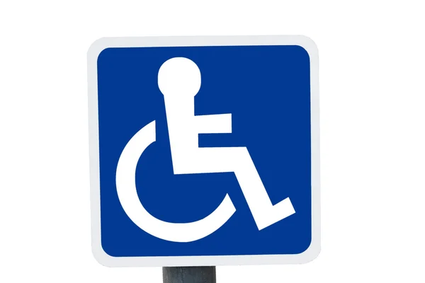 Sinal de cadeira de roda azul — Fotografia de Stock