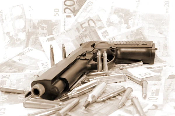 Dark gun crime — Stock Photo, Image