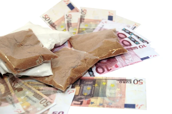 Kábítószer pénz — Stock Fotó