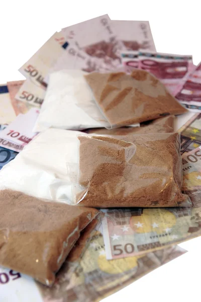 Kábítószer-pénz — Stock Fotó