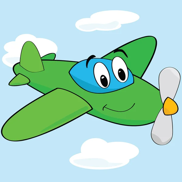 Cartoon vliegtuig — Stockvector
