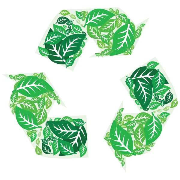 Recyclage des feuilles — Image vectorielle
