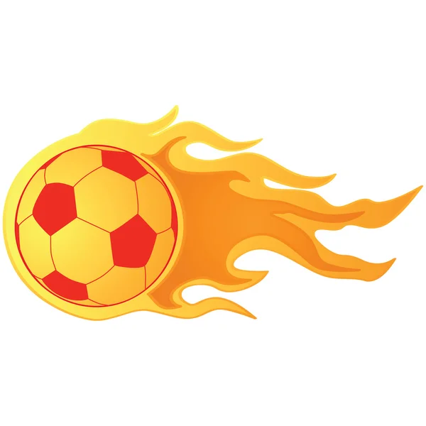 Bola de futebol em chamas — Vetor de Stock