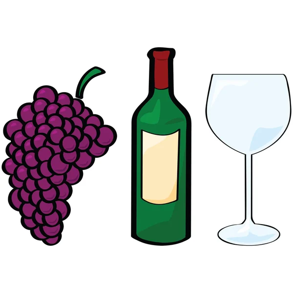 Elementos del vino — Archivo Imágenes Vectoriales