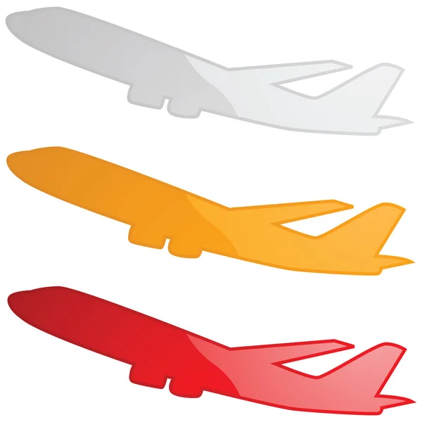 Glossy airplanes — Stock Vector
