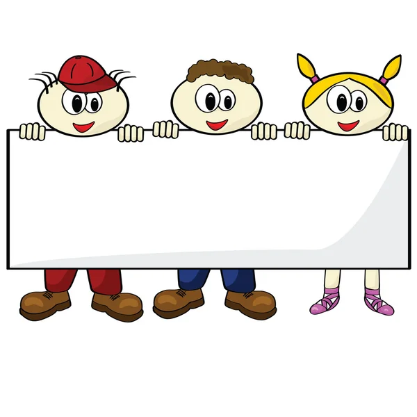 Enfants tenant une carte blanche — Image vectorielle
