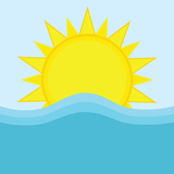 Sun and ocean — Stock Vector