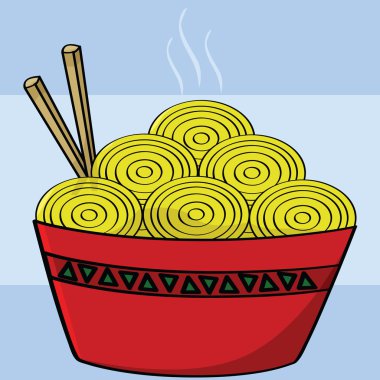 Bowl of noodles clipart