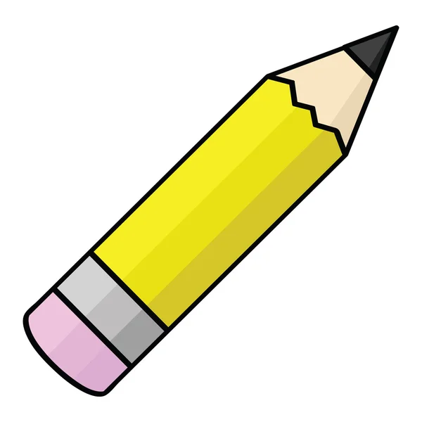 Lápis amarelo — Vetor de Stock