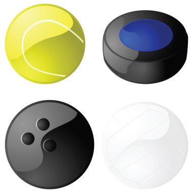 Glossy sport balls 2 clipart