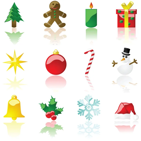 Kerst iconen Kerstmis pictogrammen christmas icons — Stockvector