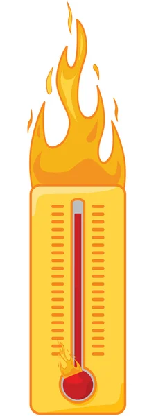 Termómetro caliente — Vector de stock