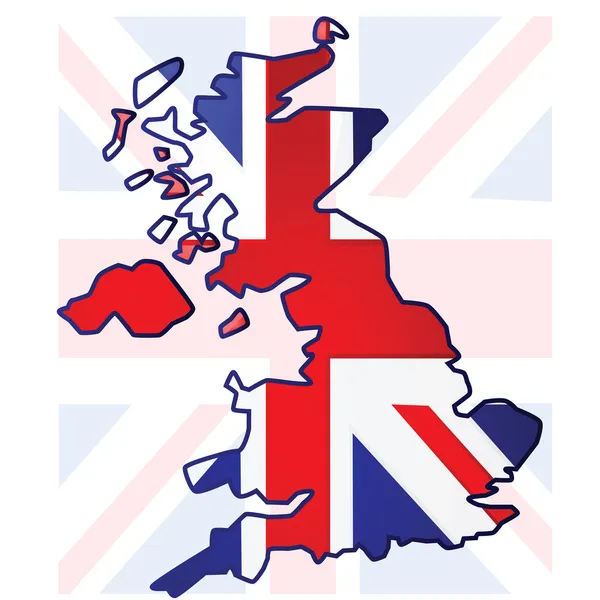 Karte des Vereinigten Königreichs — Stockvektor