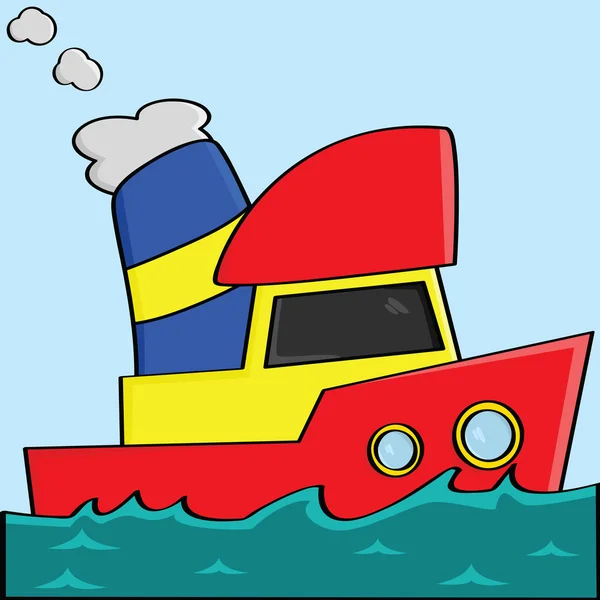 Κινουμένων σχεδίων βάρκα — Διανυσματικό Αρχείο