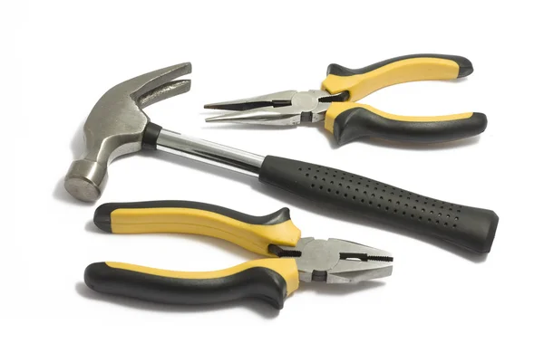 Two pliers and hammer — Stock Photo, Image