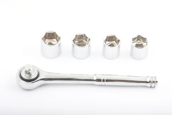 Metalen moersleutel moersleutel op wit — Stockfoto