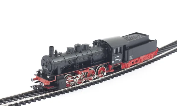 Toy steam locomotive on white background — Stock Photo, Image
