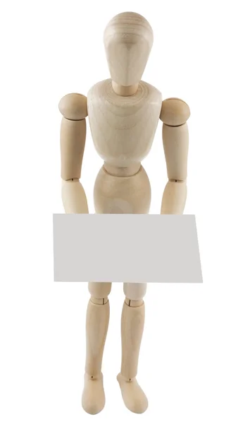 Mannequin with blank sign — Stock Photo, Image