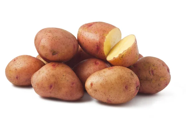Pommes de terre sur fond blanc — Photo