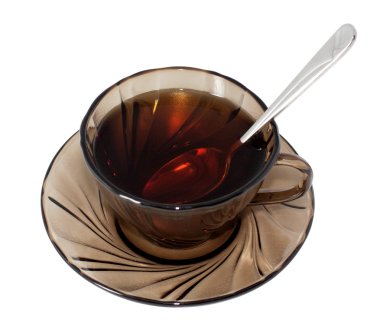 Kaşıklı bir bardak çay.