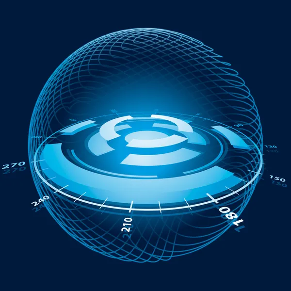 Fantasy Space Navigation Sphere. Vector Illustration — Stock Vector
