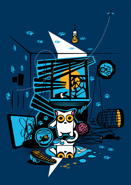 Бандитский кот. Вандал, убийца и лжесвидетель. Векторная миграция.