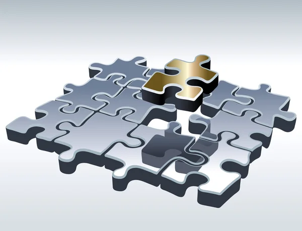 Jigsaw puzzle set — Stock Vector