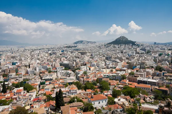 Atenas e Lykavitos Hill Imagem De Stock