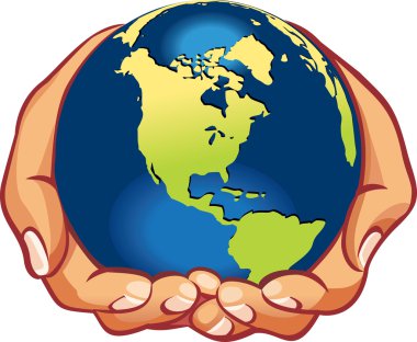 Earth on human hands clipart
