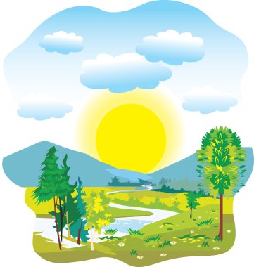 Sunny valley clipart