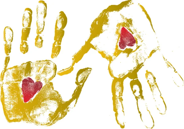 Couple human hands imprint — Stock Photo, Image