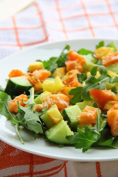 Salad with red fish — Stock Photo, Image