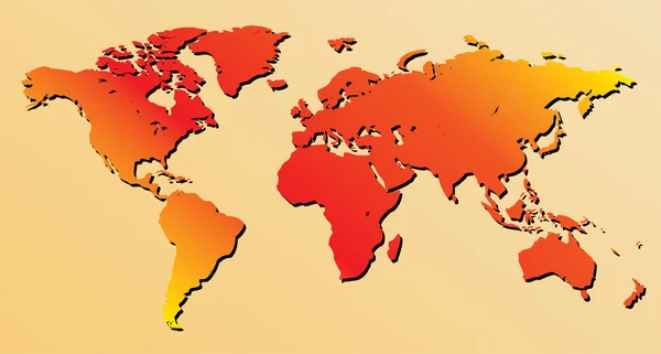 Κόκκινο παγκόσμιο χάρτη - διάνυσμα — Διανυσματικό Αρχείο